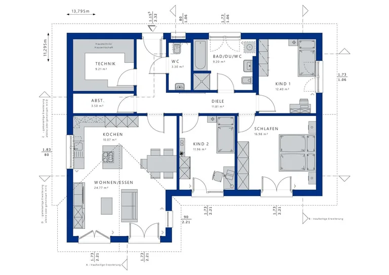 Barrierefrei wohnen im Alter - moderner Bungalow schlüsselfertig & ohne Treppen