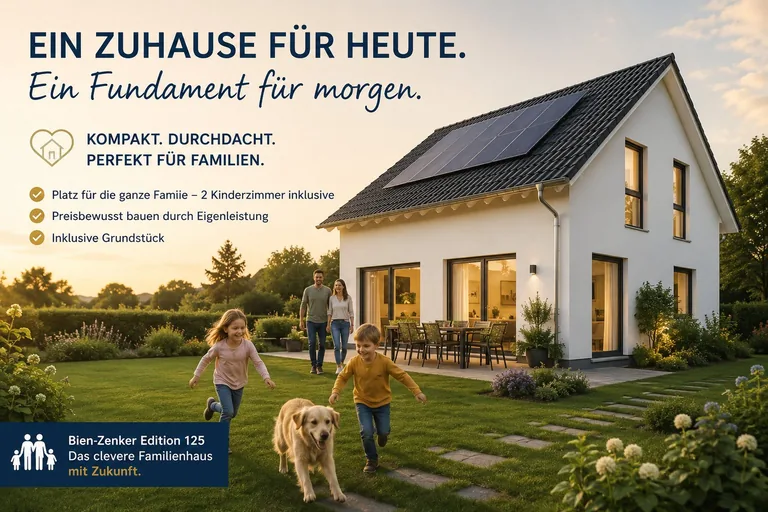 Ein Zuhause für heute. Ein Fundament für morgen. Familienhaus mit Grundstück